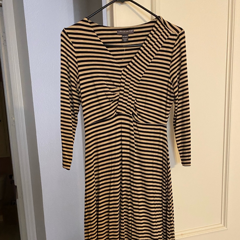 Pea in the Pod black and cream maternity dress XS